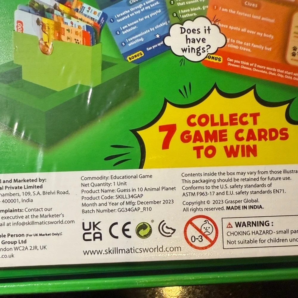 NEW Skillmatics Guess in 10 Animal Planet Kids Card Game